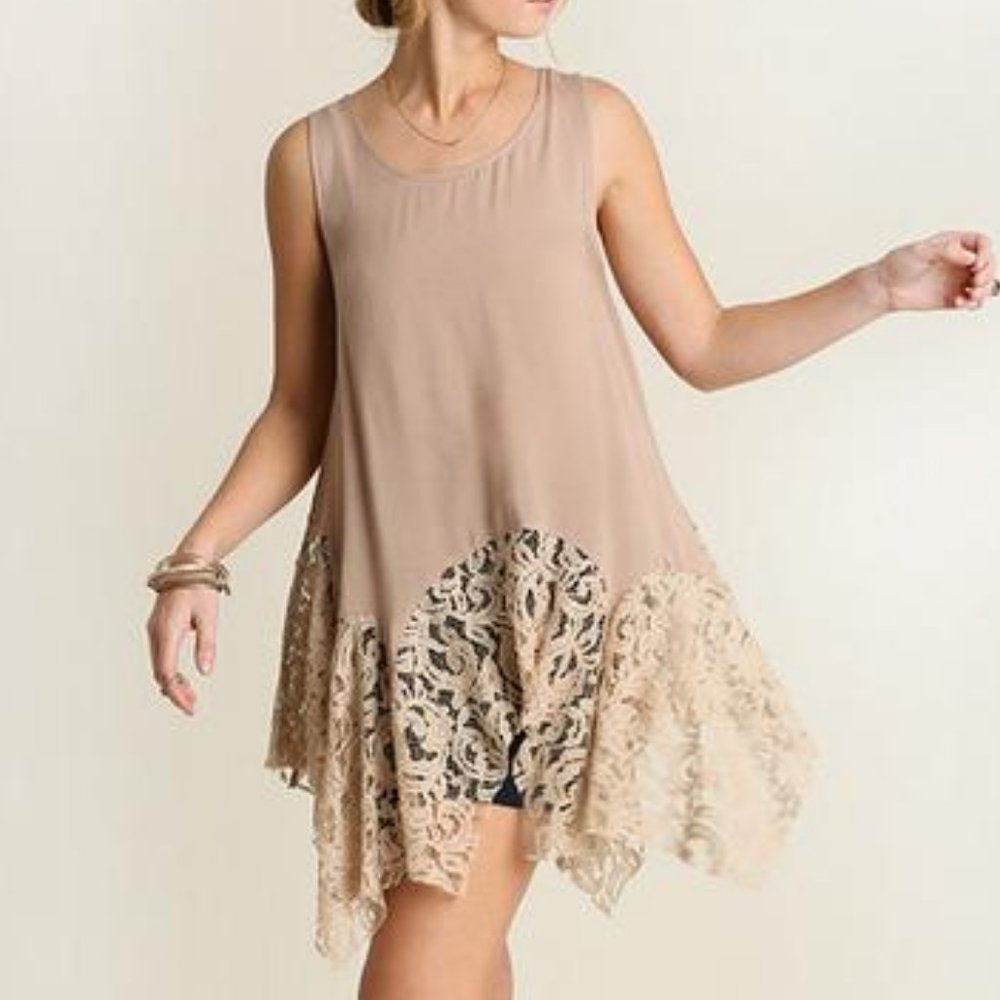 Handkerchief Lace Tank Top Tunic